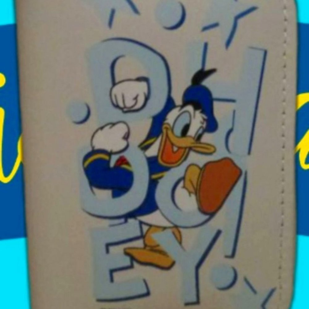 Daffy Duck Theme Leather White Zippy Coin Purse For Kids (Girls)